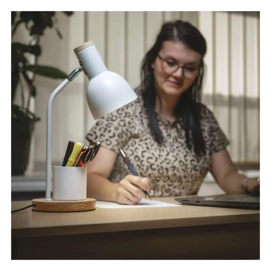 Lampă de masă POPPY 1xE27/25W/230V albă