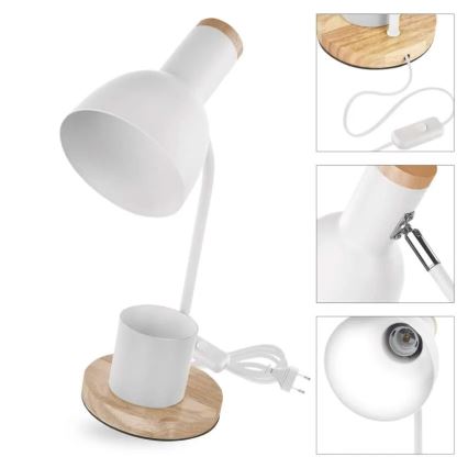 Lampă de masă POPPY 1xE27/25W/230V albă