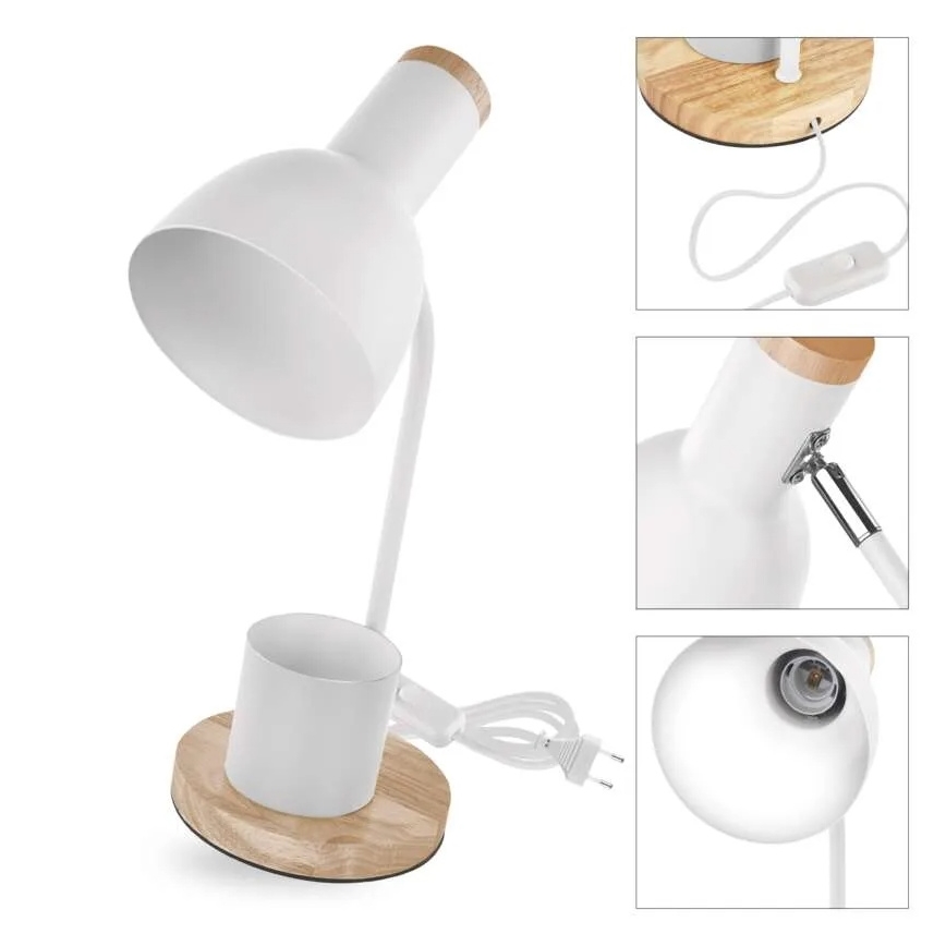 Lampă de masă POPPY 1xE27/25W/230V albă