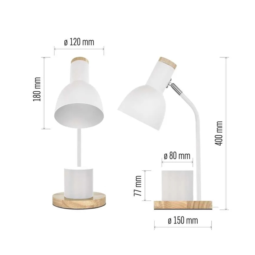 Lampă de masă POPPY 1xE27/25W/230V albă