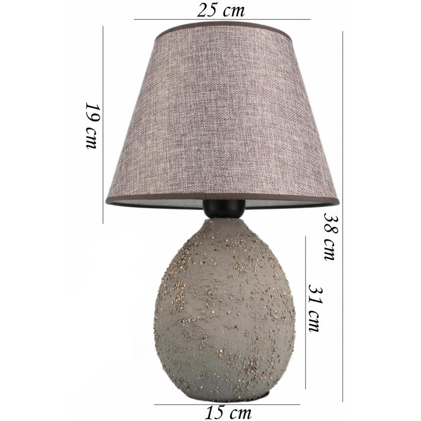 Lampă de masă RAMZES, 1 x soclu E27, 40 W, 230 V, gri