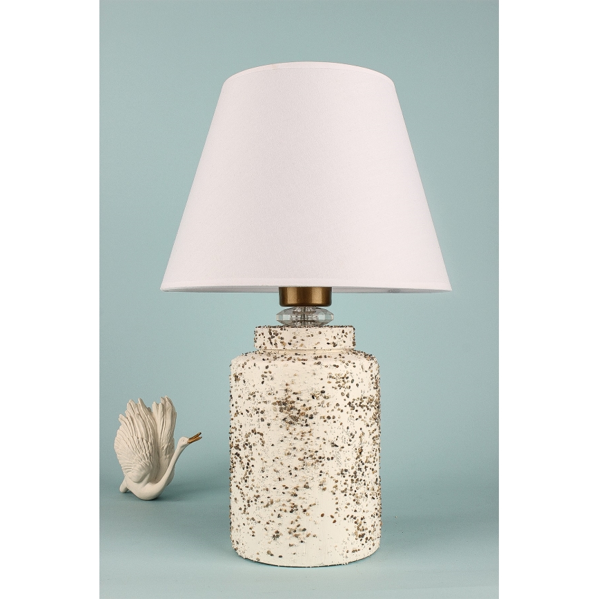 Lampă de masă RAMZES 1xE27/40W/230V alb/bej