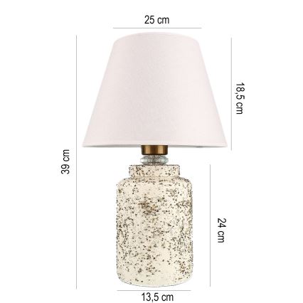 Lampă de masă RAMZES 1xE27/40W/230V alb/bej