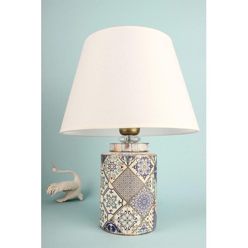 Lampă de masă RAMZES 1xE27/40W/230V alb/gri