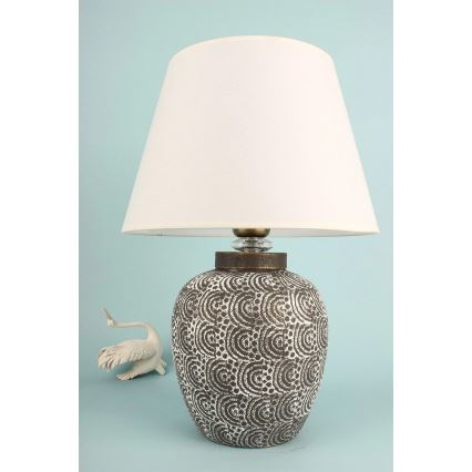 Lampă de masă RAMZES 1xE27/40W/230V alb/gri