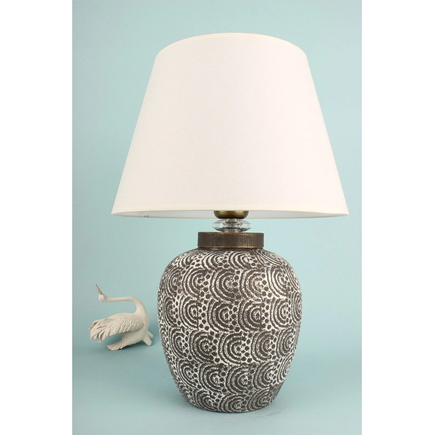 Lampă de masă RAMZES 1xE27/40W/230V alb/gri