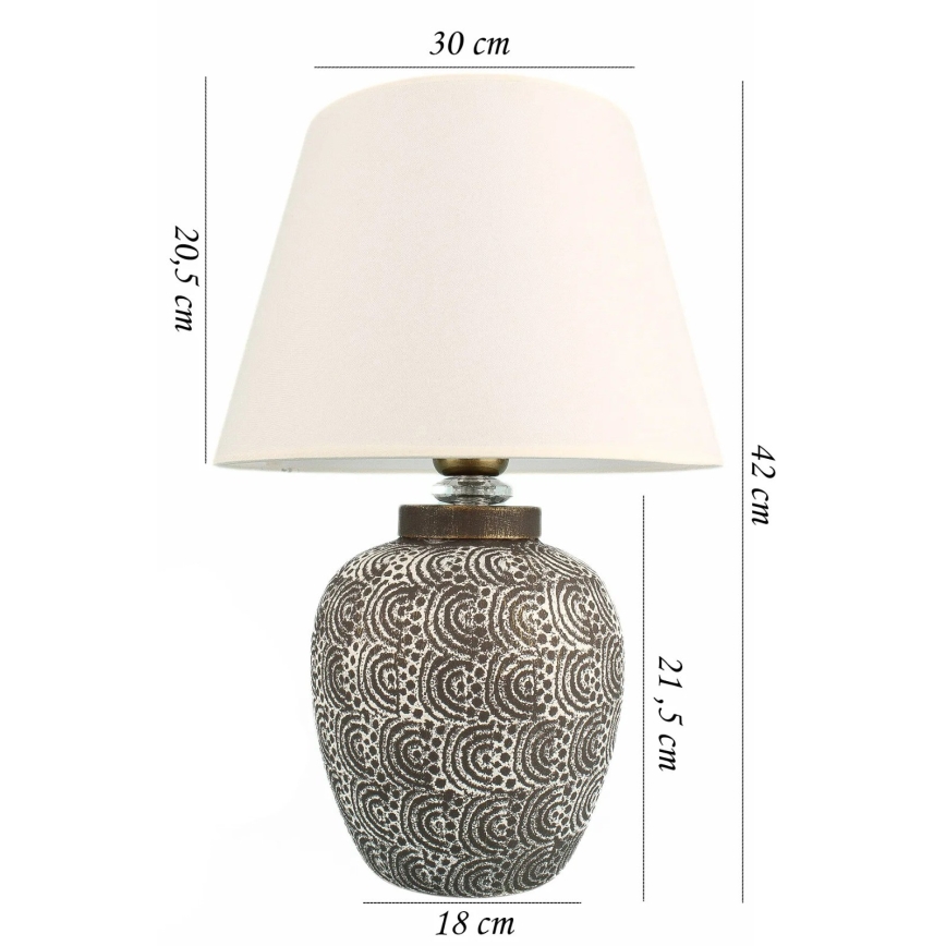 Lampă de masă RAMZES 1xE27/40W/230V alb/gri