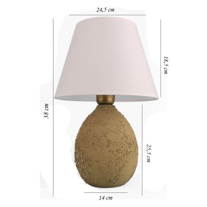 Lampă de masă RAMZES 1xE27/40W/230V alb/maro