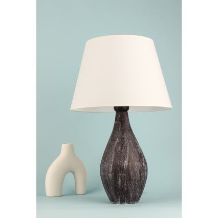 Lampă de masă RAMZES 1xE27/40W/230V alb/maro