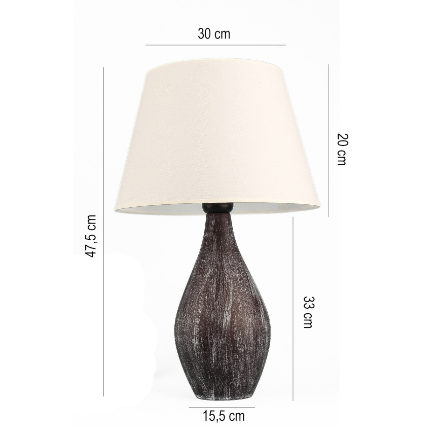 Lampă de masă RAMZES 1xE27/40W/230V alb/maro