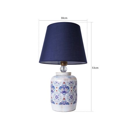 Lampă de masă RAMZES 1xE27/40W/230V albastră/albă