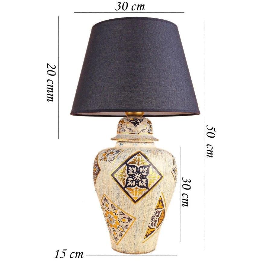 Lampă de masă RAMZES 1xE27/40W/230V, albastră/bej