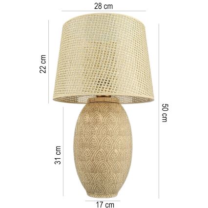 Lampă de masă RAMZES 1xE27/40W/230V aurie