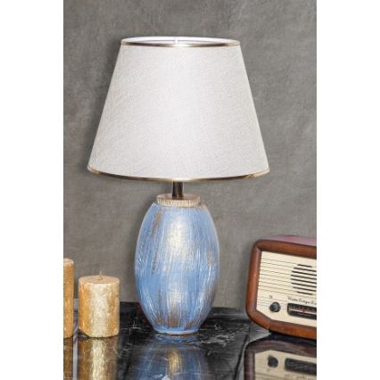 Lampă de masă RAMZES 1xE27/40W/230V crem/albastru