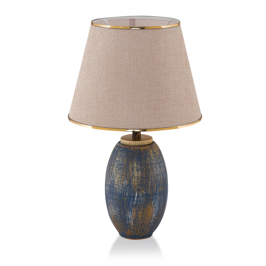 Lampă de masă RAMZES 1xE27/40W/230V crem/albastru