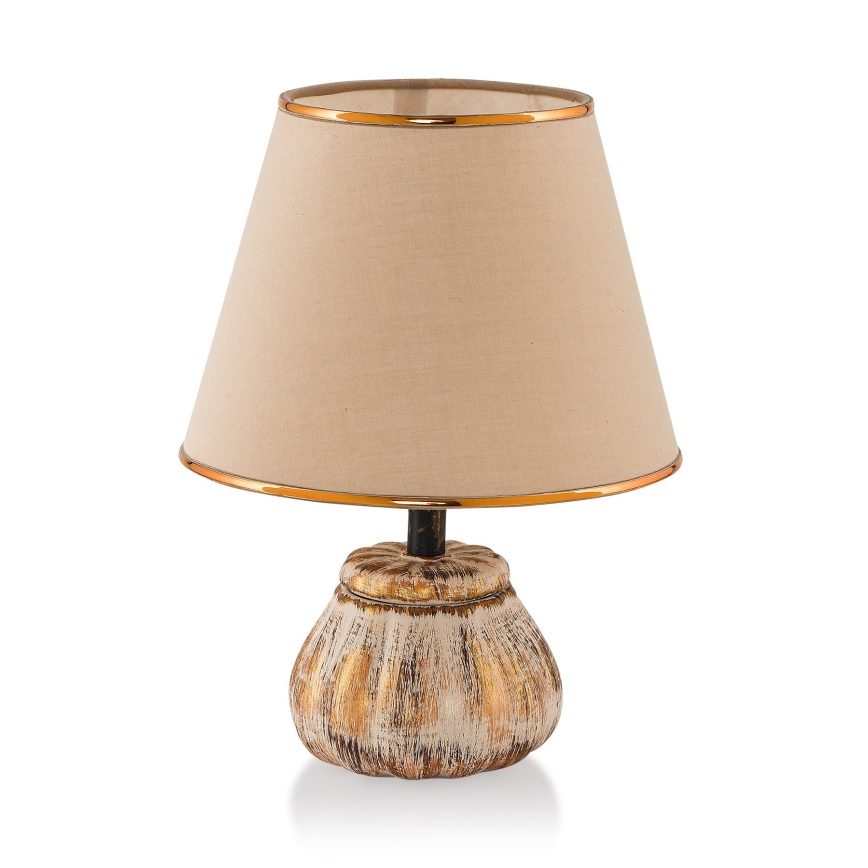 Lampă de masă RAMZES 1xE27/40W/230V crem/auriu