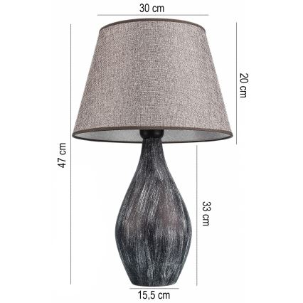 Lampă de masă RAMZES 1xE27/40W/230V, gri