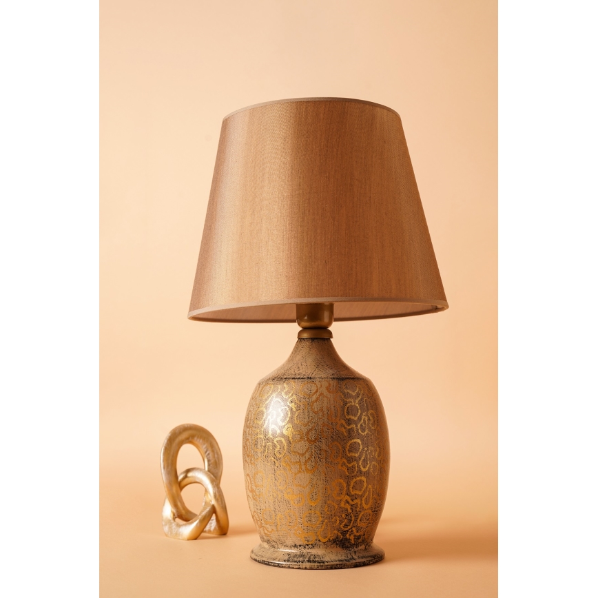 Lampă de masă RAMZES 1xE27/40W/230V maro