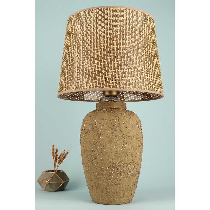 Lampă de masă RAMZES, 1xE27/40W/230V, maro