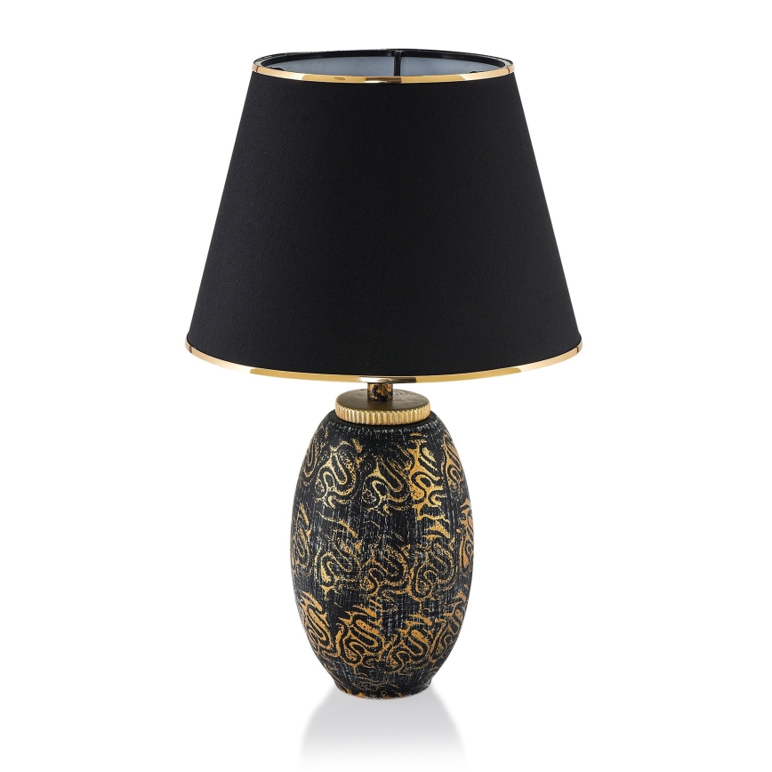 Lampă de masă RAMZES 1xE27/40W/230V neagră/aurie