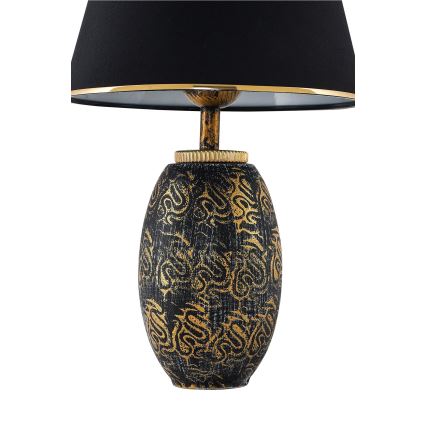 Lampă de masă RAMZES 1xE27/40W/230V neagră/aurie