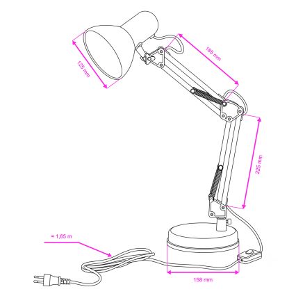 Lampă de masă ROMERO 1xE27/60W/230V albă Brilagi