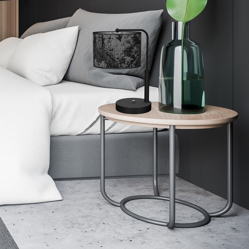 Lampă de masă SATINO 1xE27/60W/230V neagră/gri