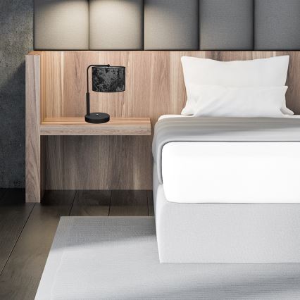 Lampă de masă SATINO 1xE27/60W/230V neagră/gri