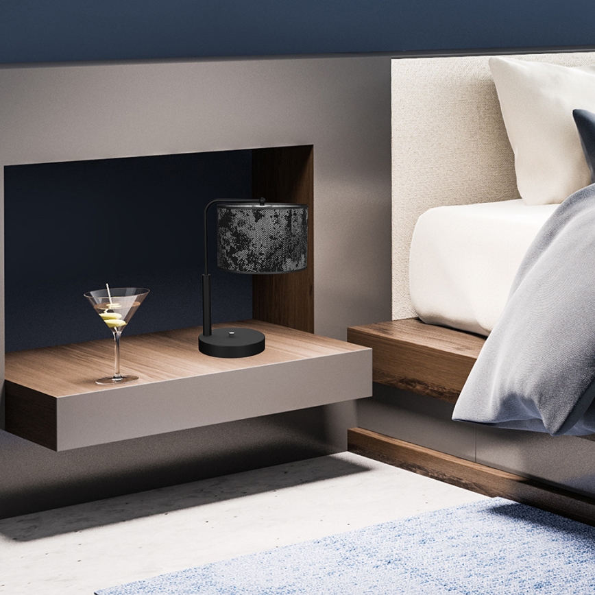 Lampă de masă SATINO 1xE27/60W/230V neagră/gri