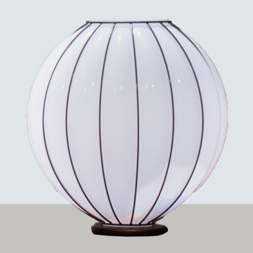 Lampă de masă SIRU SFERA 1xE27/60W/230V negru/alb sticlă venețiană