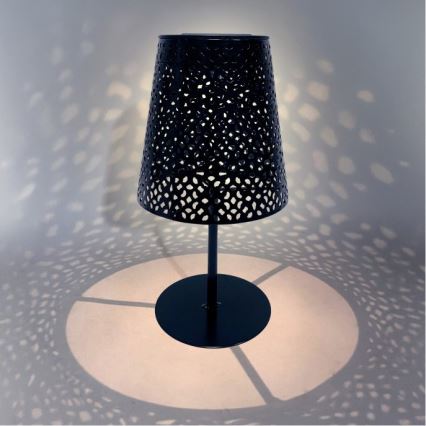 Lampă de masă solară LUVETRA LED/1xAA 4000K IP44 200 mAh neagră