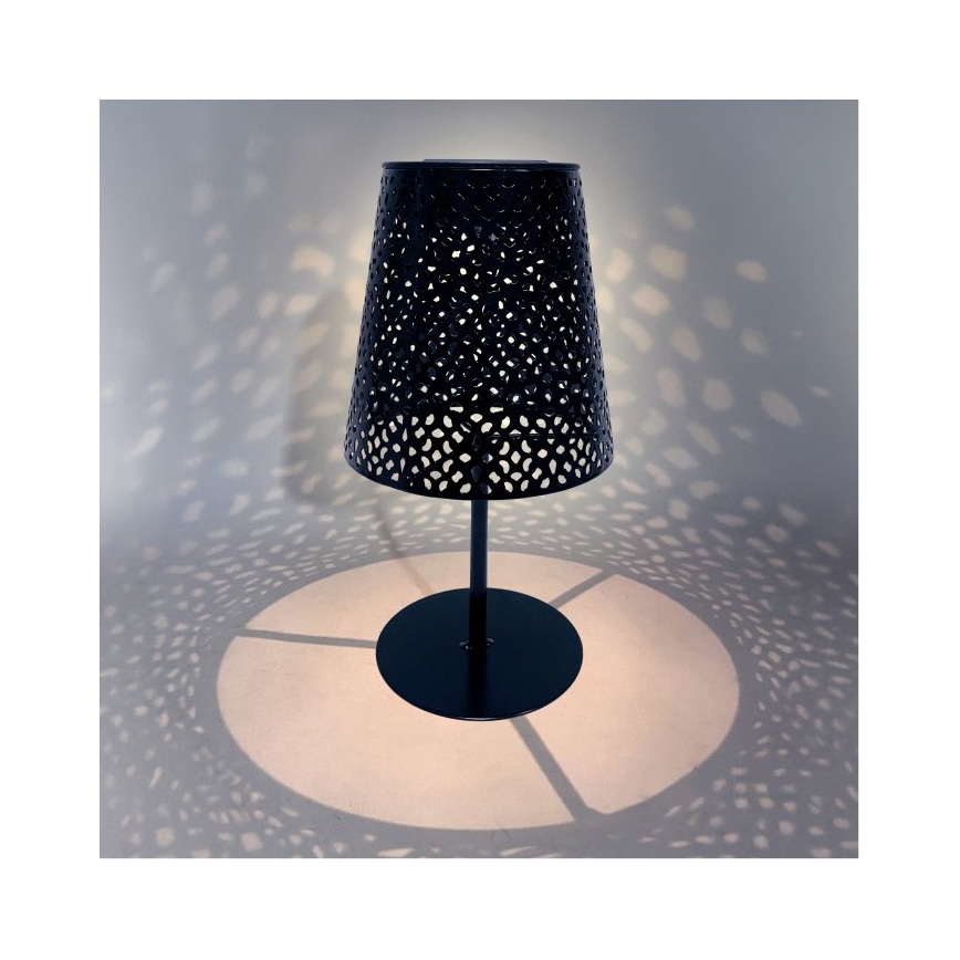 Lampă de masă solară LUVETRA LED/1xAA 4000K IP44 200 mAh neagră