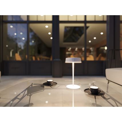 Lampă de masă solară LED VIVIEN, reglabilă, LED/3W/5V 2700K 1600 mAh IP54 albă