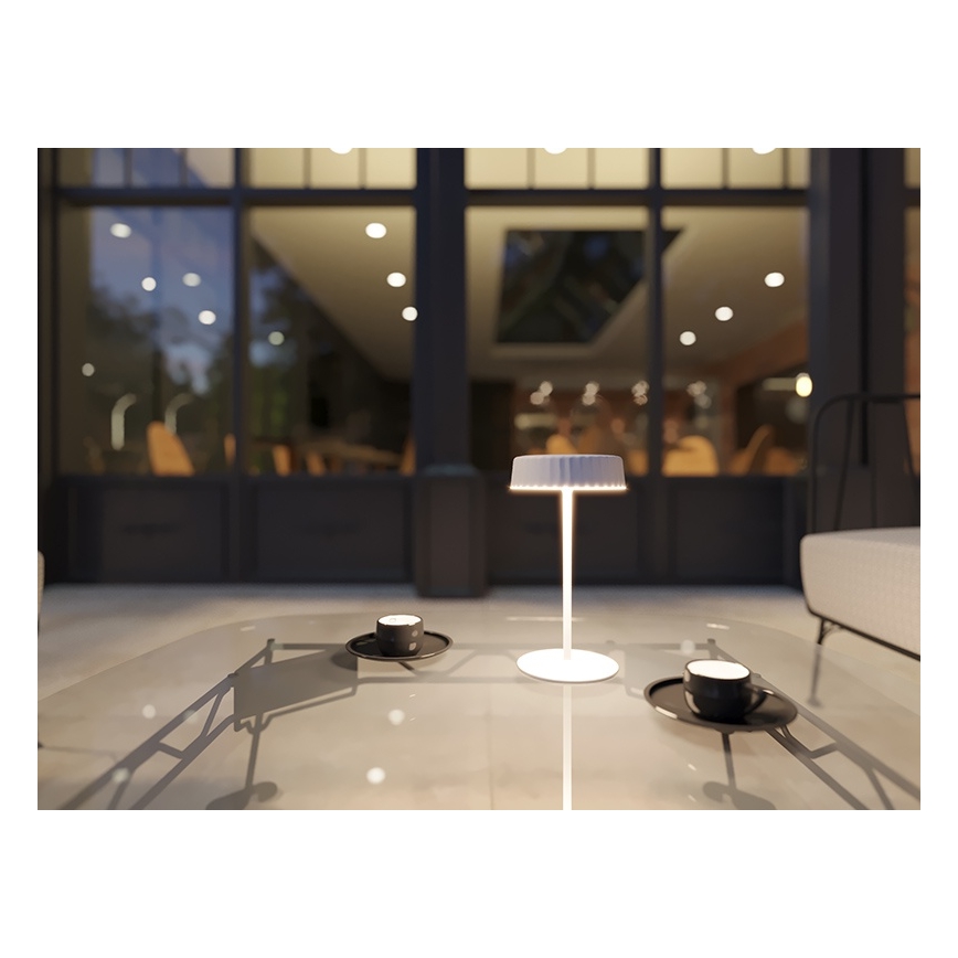 Lampă de masă solară LED VIVIEN, reglabilă, LED/3W/5V 2700K 1600 mAh IP54 albă