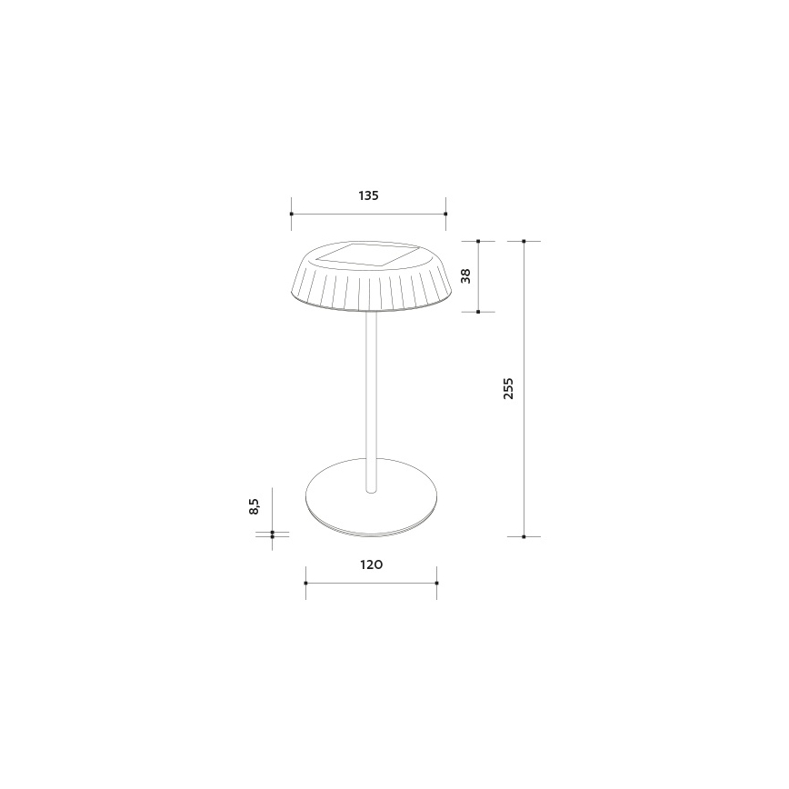 Lampă de masă solară LED VIVIEN, reglabilă, LED/3W/5V 2700K 1600 mAh IP54 albă