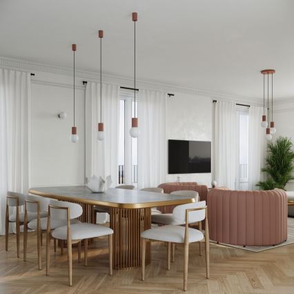 Lampă de masă HALO 1xG9/8W/230V d. 12 cm maro