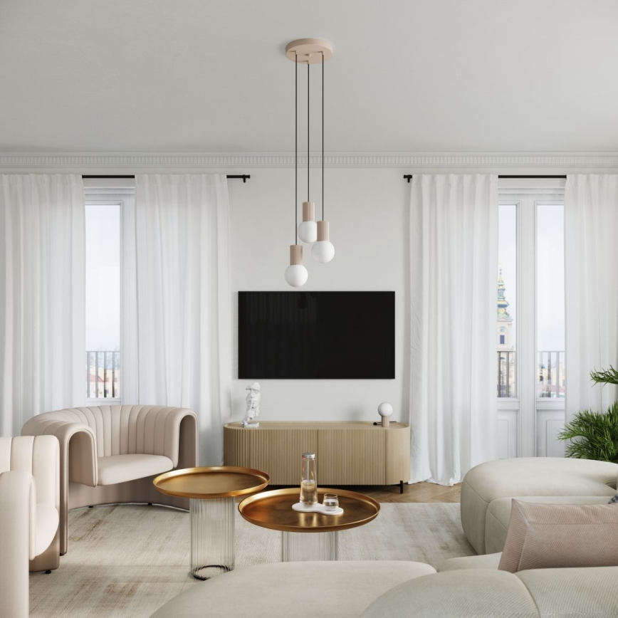 Lampă de masă HALO 1xG9/8W/230V d. 12 cm bej