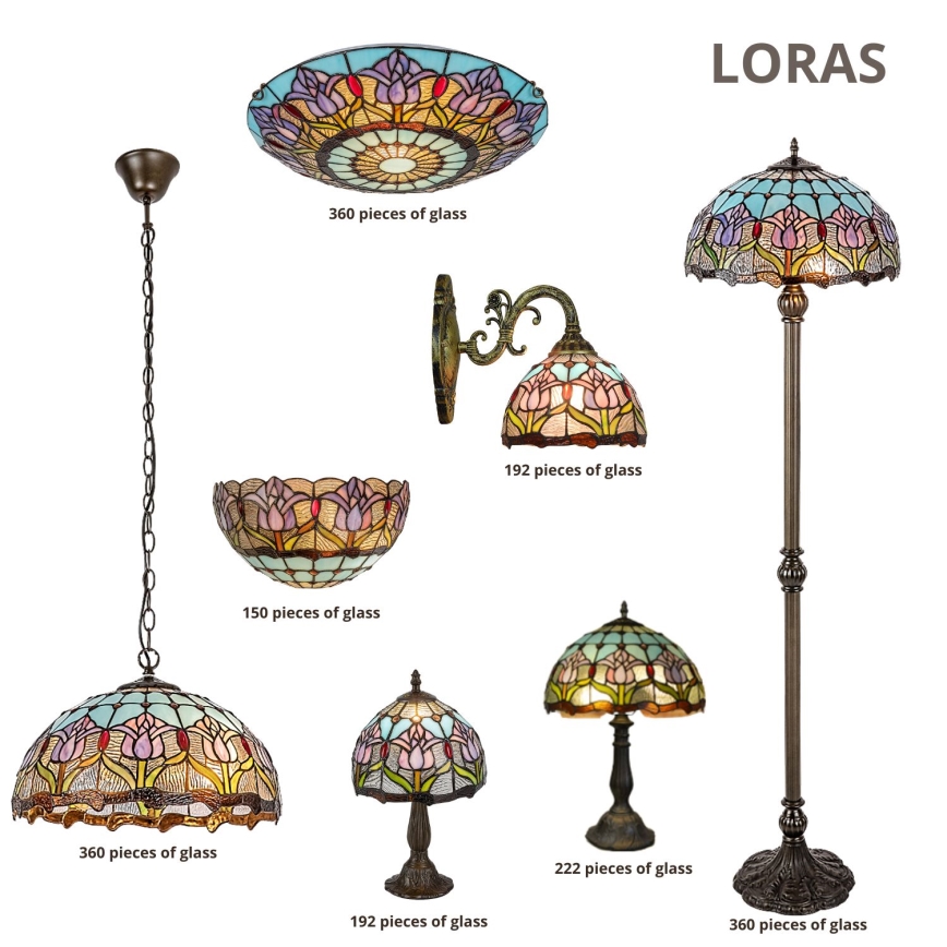 Lampă de masă Tiffany din vitralii LORAS 1xE14/40W/230V - Brilagi