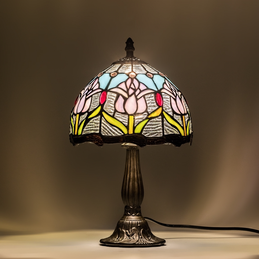 Lampă de masă Tiffany din vitralii LORAS 1xE14/40W/230V - Brilagi
