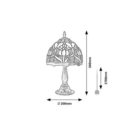 Lampă de masă Tiffany din vitralii LORAS 1xE14/40W/230V - Brilagi