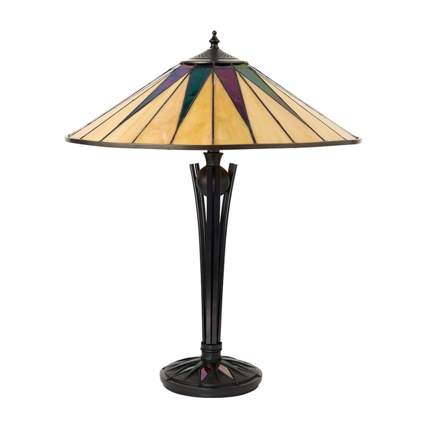 Lampă de masă Tiffany Endon 64045 Dark Star 2xE27/60W/230V Ø 49 cm