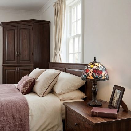 Quoizel - Lampă de masă Tiffany LARISSA, 1xE14/40W/230V, diametru 20 cm