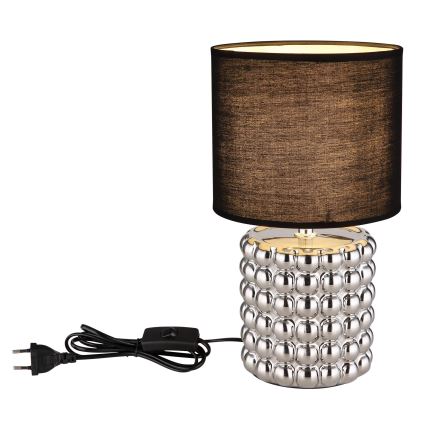 Lampă de masă 1xE14/40W/230V negru/argintiu Globo