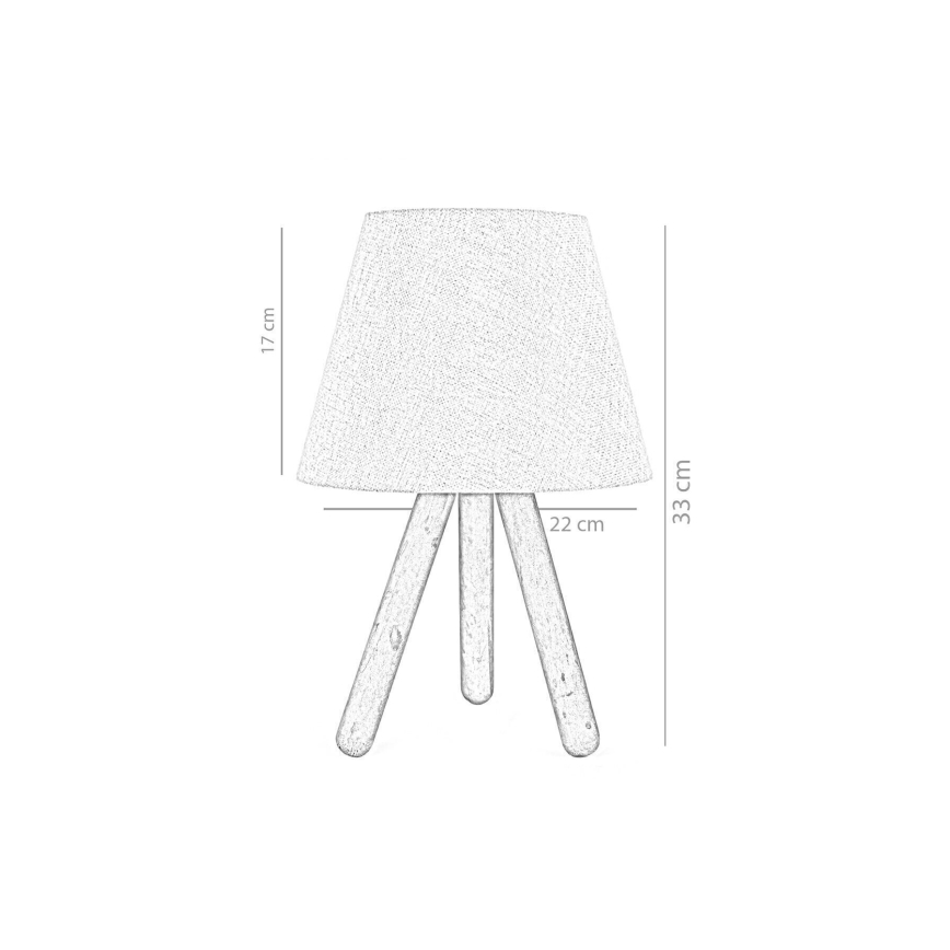 Lampă de masă WOOD 1xE27/60W/230V bej