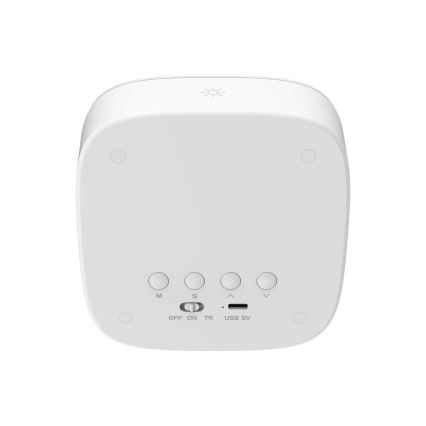 Lampă de noapte LED reglabilă cu ceas deșteptător BUNNY LED/1,2W/5V 3000K