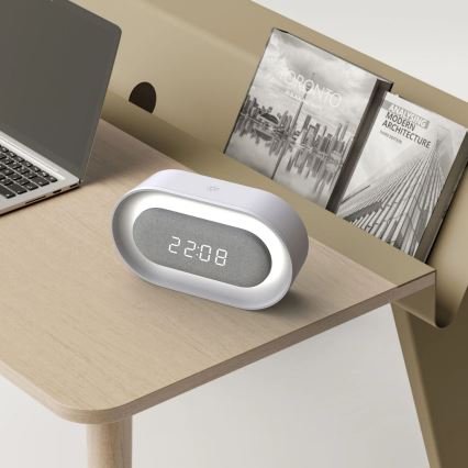 Lampă de noapte LED reglabilă cu ceas deșteptător KAJA LED/1,3W/5V 3000K