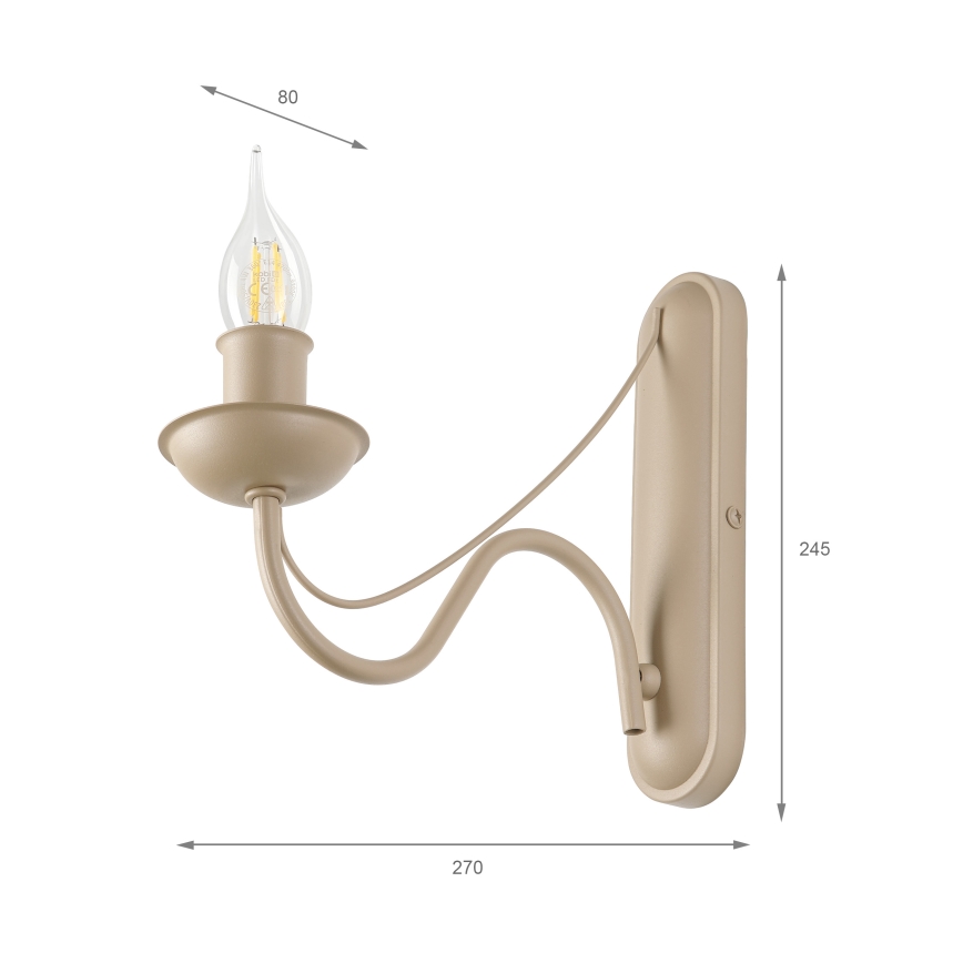 Lampă de perete ANTON 1xE14/60W/230V bej