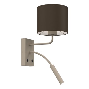 Lampă de perete ARDEN 1xE27/15W/230V + 1xG9/8W bej/maro