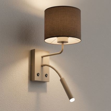 Lampă de perete ARDEN 1xE27/15W/230V + 1xG9/8W bej/maro