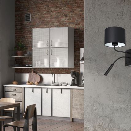 Lampă de perete ARDEN 1xE27/60W+1xG9/8W/230V negru/alb